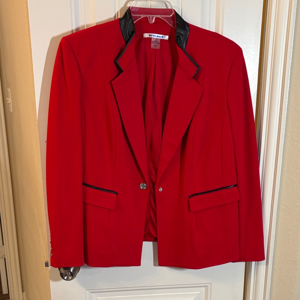 Peter Nygard Red Blazer with Black Trim